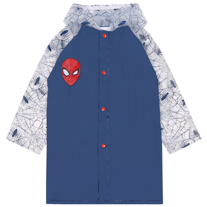 SpiderMan - Regenjas met capuchon, jongens, marineblauw
