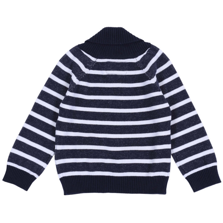 Trui in marineblauw en wit