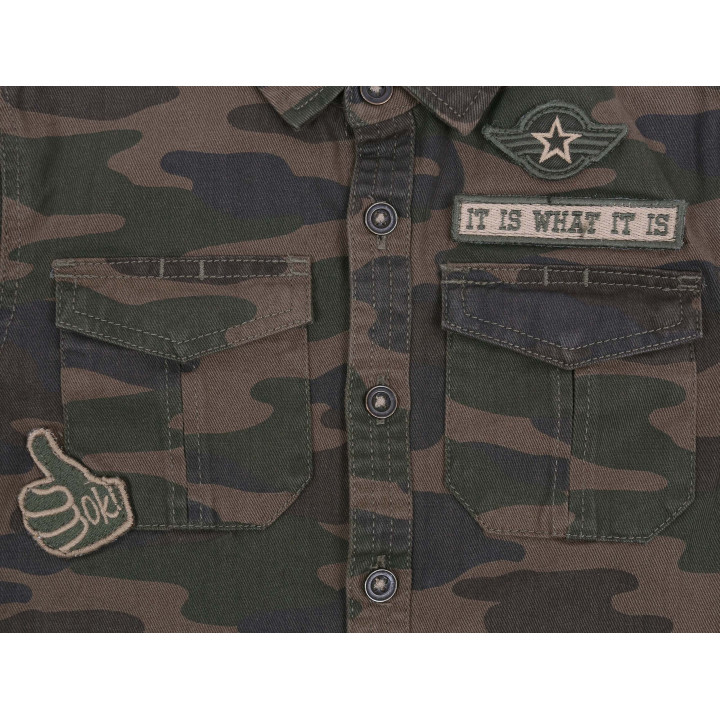 Camo blouse met lange mouwen