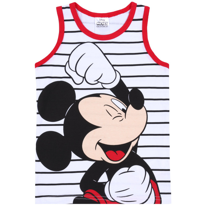 Wit gestreept T-shirt + rood Mickey Mouse slipje Disney