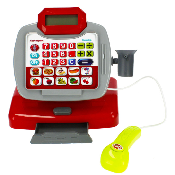 MEGA CREATIVE - Rood met grijze kassa met toebehoren, winkelplezier, voor vanaf 3 jaar