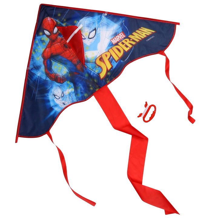 MARVEL Spider-Man GROTE vlieger voor kinderen, STEVIGE vlieger + lijn voor jongens 95 cm