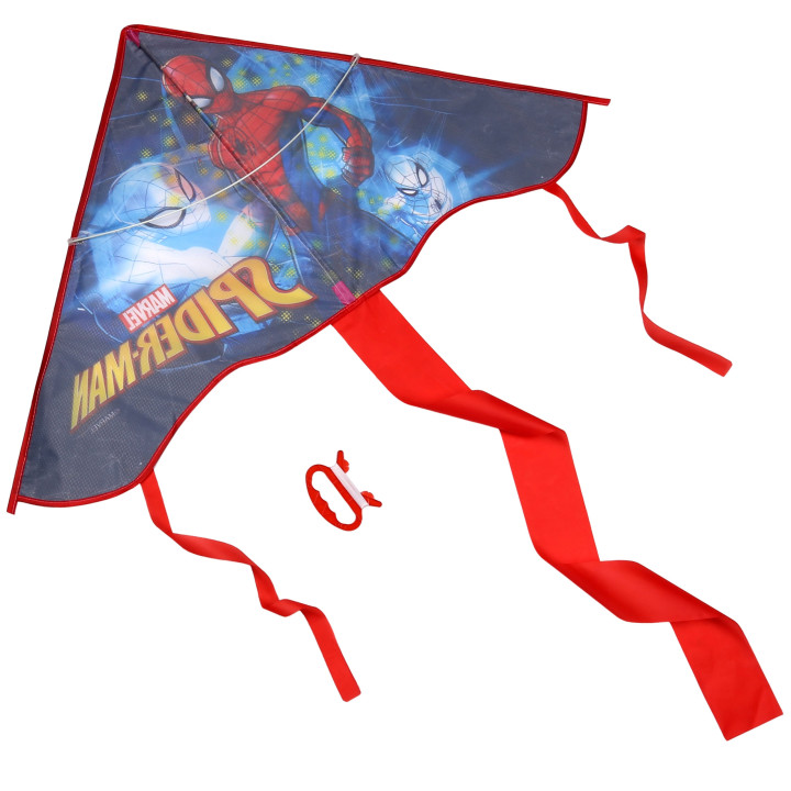 MARVEL Spider-Man GROTE vlieger voor kinderen, STEVIGE vlieger + lijn voor jongens 95 cm