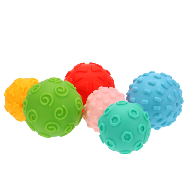 BamBam - Set sensorische ballen, verschillende texturen 6m+, 6 stuks