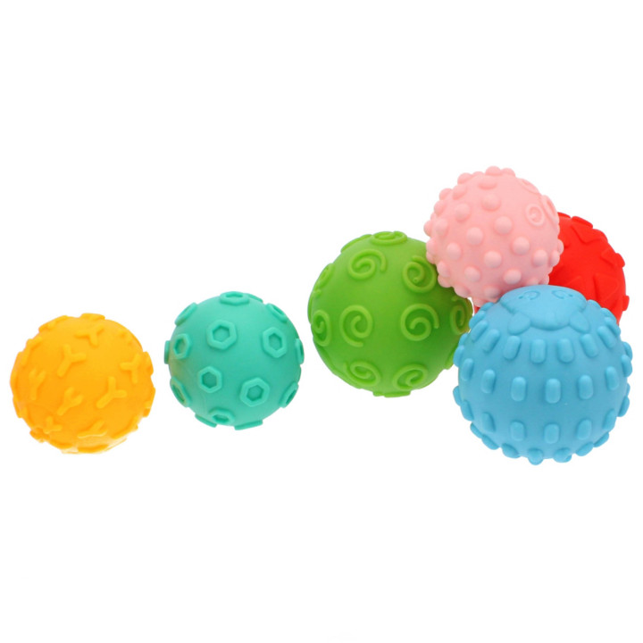 BamBam - Set sensorische ballen, verschillende texturen 6m+, 6 stuks