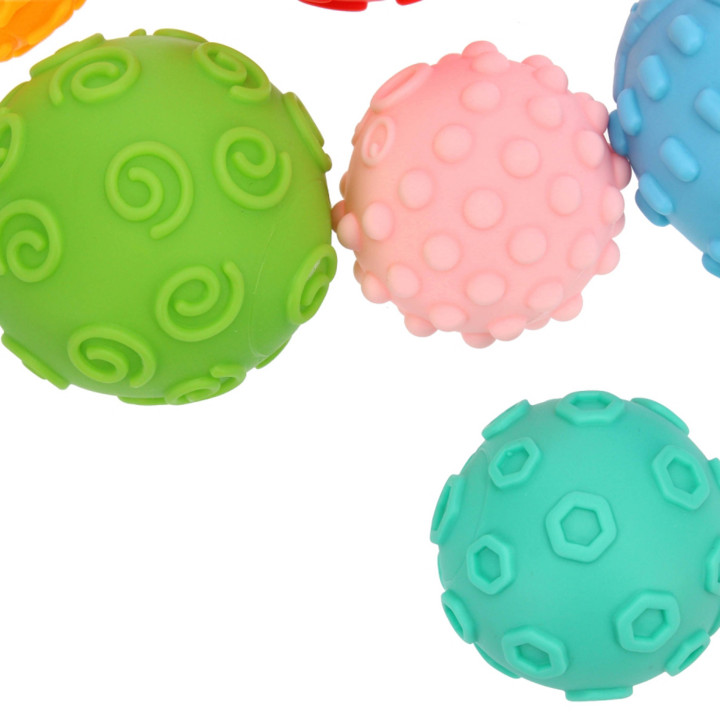 BamBam - Set sensorische ballen, verschillende texturen 6m+, 6 stuks