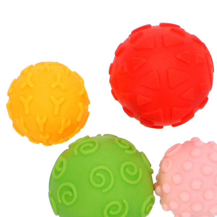 BamBam - Set sensorische ballen, verschillende texturen 6m+, 6 stuks