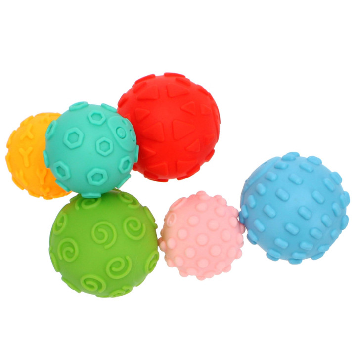 BamBam - Set sensorische ballen, verschillende texturen 6m+, 6 stuks