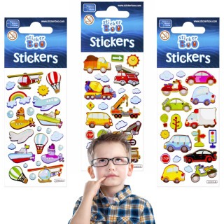 Voertuigen Stickerset, Kleurrijke Stickers voor Kinderen