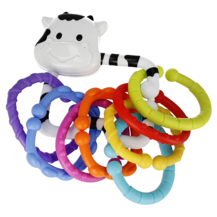 Bam Bam - Babyset, 2x rammelaar + rubberen bal, educatief speelgoed