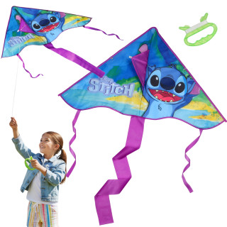 DISNEY Stitch GROTE vlieger voor kinderen, STEVIGE vlieger + lijn voor meisjes 95 cm