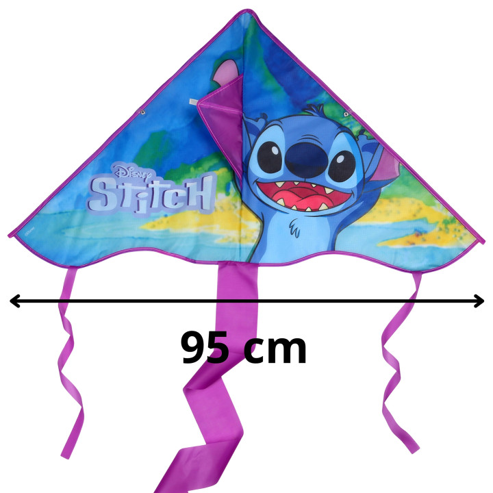 DISNEY Stitch GROTE vlieger voor kinderen, STEVIGE vlieger + lijn voor meisjes 95 cm