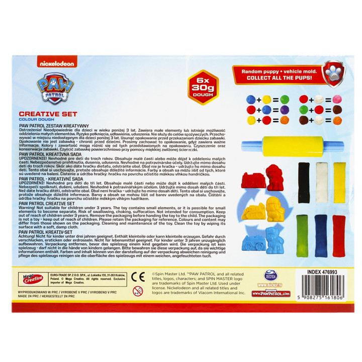 MEGA CREATIVE, PAW Patrol - Een kleine creatieve set van plastic massa, vanaf 3 jaar
