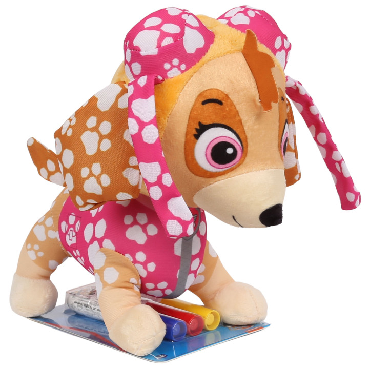 Paw Patrol Skye Knuffel/Mascotte om te Schilderen + 3 Stiften