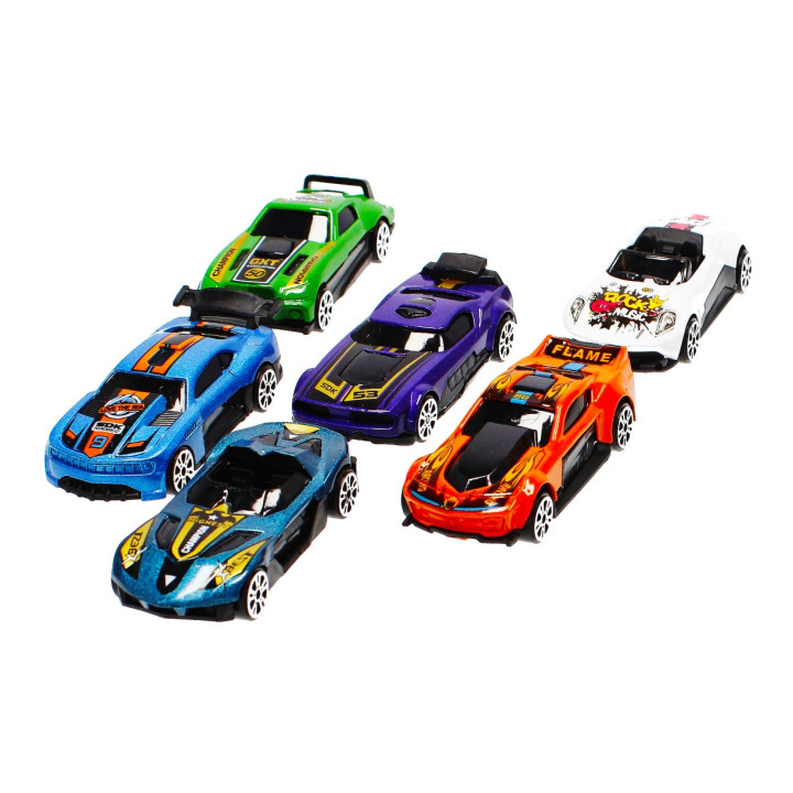 MEGA CREATIVE - Metalen vrachtwagen, sleepwagen/container met kleine auto's en wegaccessoires, voor vanaf 3 jaar