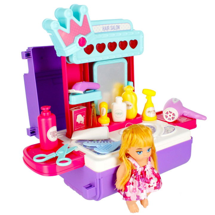 Mega Creative - Kapper, kapsalon in een koffer voor kinderen, 4in1