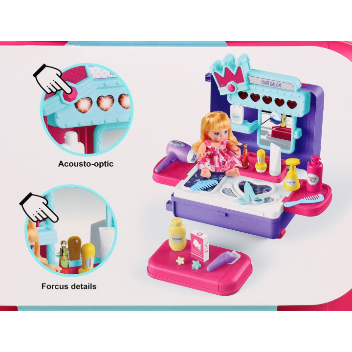 Mega Creative - Kapper, kapsalon in een koffer voor kinderen, 4in1