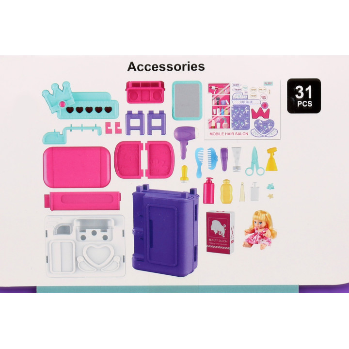 Mega Creative - Kapper, kapsalon in een koffer voor kinderen, 4in1