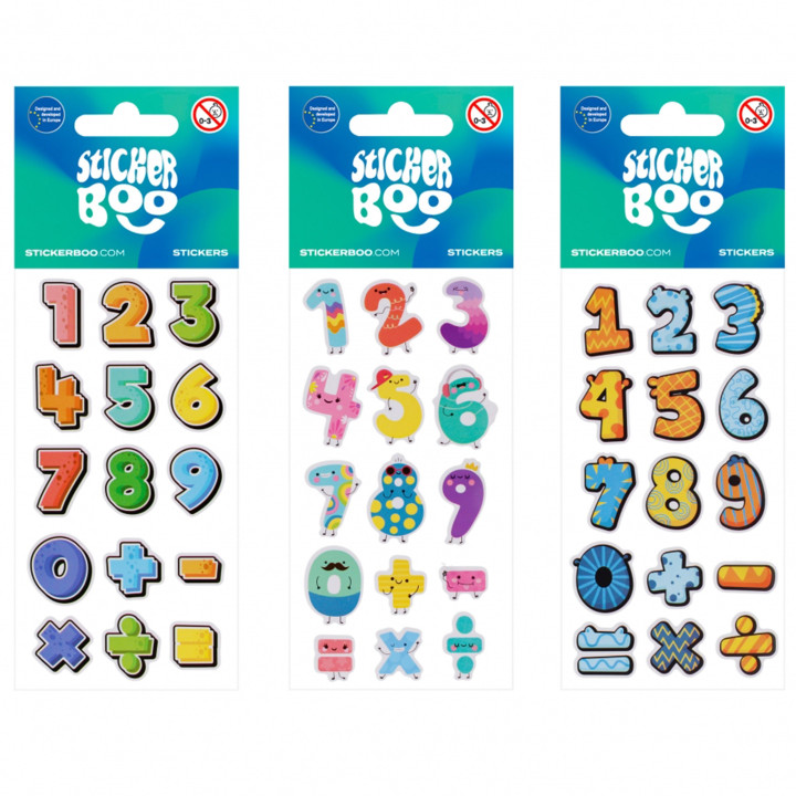 Set Kleurrijke Cijferstickers, Stickers voor Kinderen