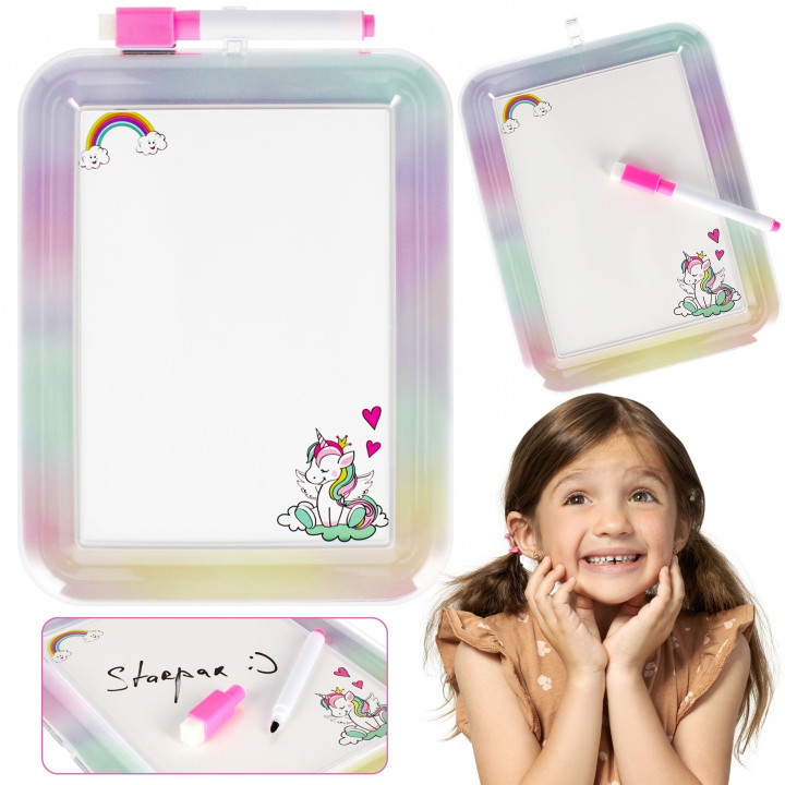 Unicorn whiteboard met marker 25x19x1 cm STARPAK
