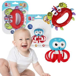 Bam Bam - Babyset: 2x rammelaar - krab, octopus
