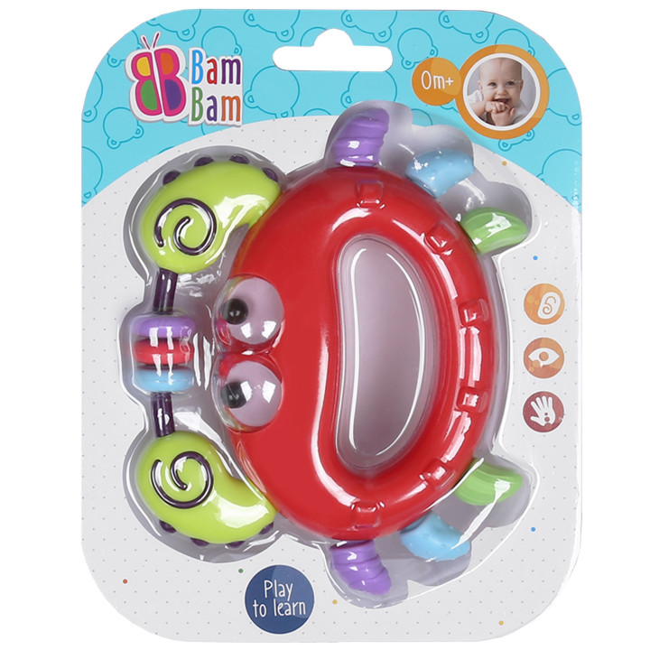 Bam Bam - Babyset: 2x rammelaar - krab, octopus