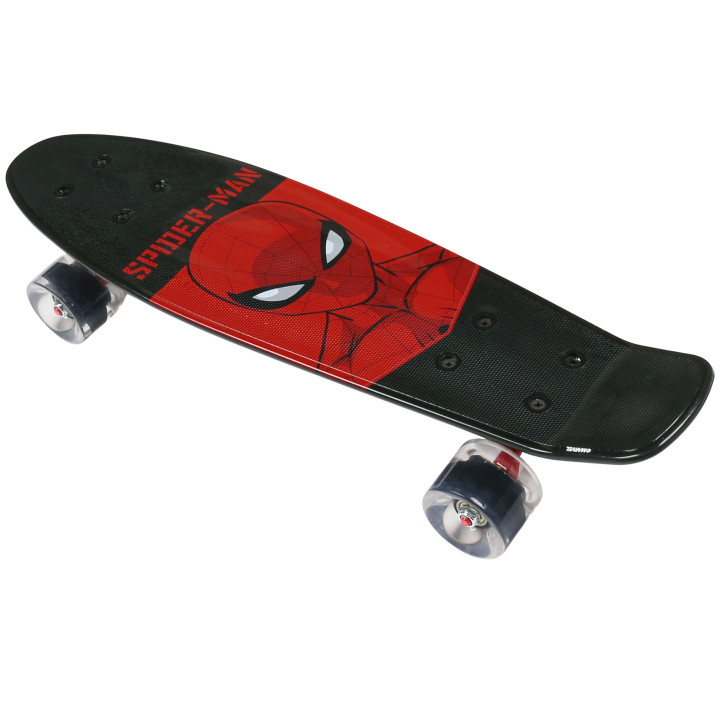 MARVEL Spider-Man Kinder skateboard FISH SKATEBOARD 55cm, anti-slip, lichtgewicht, STABLE tot 50 kg