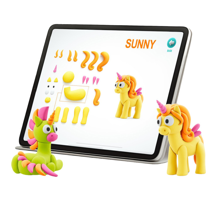 Hey Clay Regenboog eenhoorns, plastic massa + accessoires, foam boetseerklei, 15 kleuren