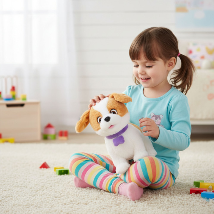 Puppy Luv - INTERACTIEVE Jack Russell Terrier-puppy, pluche WANDELENDE puppy, speelgoed voor kinderen Dexter 2+