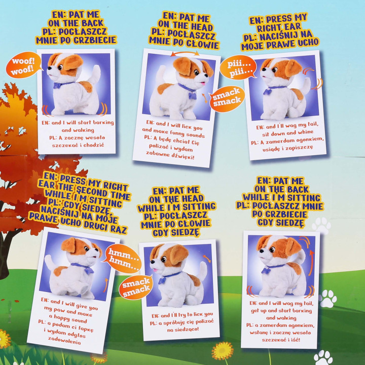 Puppy Luv - INTERACTIEVE Jack Russell Terrier-puppy, pluche WANDELENDE puppy, speelgoed voor kinderen Dexter 2+