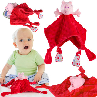 Peppa Pig Deken, knuffeldoekje voor baby's, Sleeper, Soother 24x24cm, 0-12m