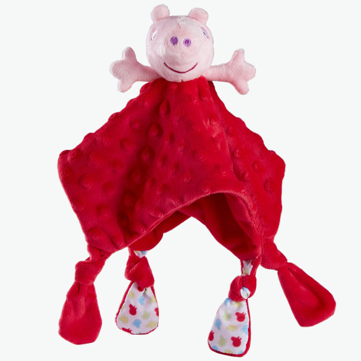 Peppa Pig Deken, knuffeldoekje voor baby's, Sleeper, Soother 24x24cm, 0-12m