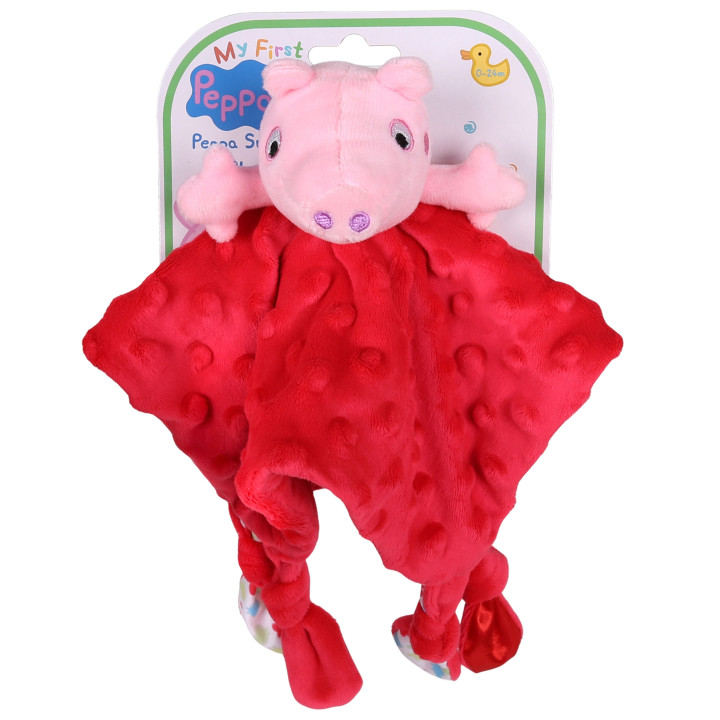 Peppa Pig Deken, knuffeldoekje voor baby's, Sleeper, Soother 24x24cm, 0-12m