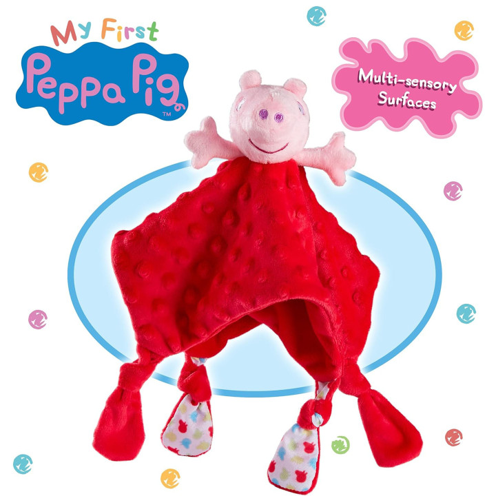 Peppa Pig Deken, knuffeldoekje voor baby's, Sleeper, Soother 24x24cm, 0-12m