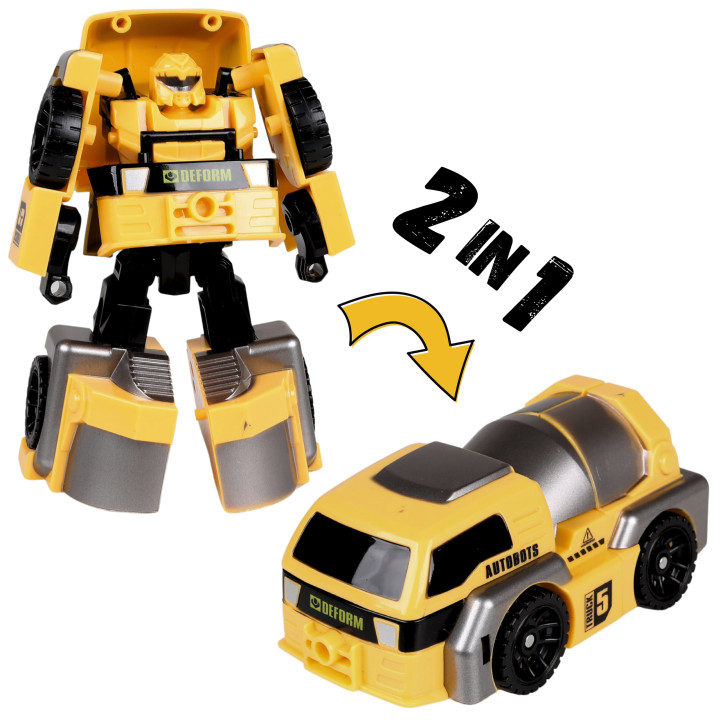 Transformerend speelgoed, gele robotauto 2-in-1, speelgoed voor kinderen TRANSFORMERS 3+ MEGA CREATIVE