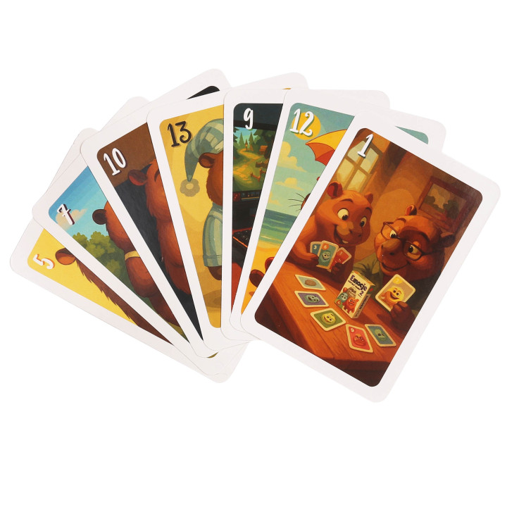 Klassiek kaartspel CAPYBARA, kinderspel, speelkaarten, familiespel 3+