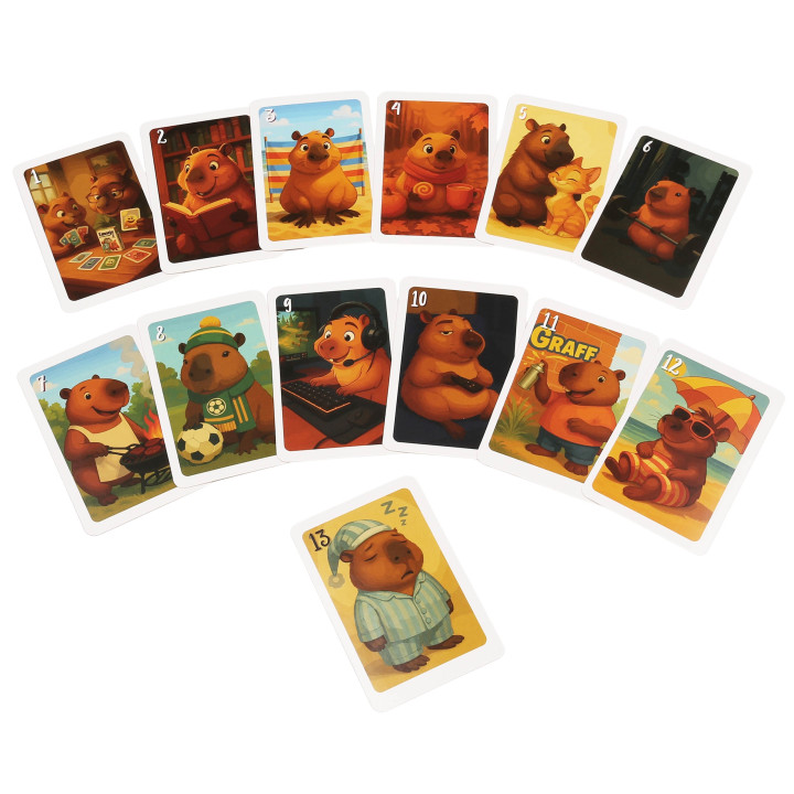 Klassiek kaartspel CAPYBARA, kinderspel, speelkaarten, familiespel 3+