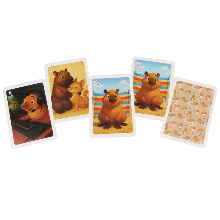 Klassiek kaartspel CAPYBARA, kinderspel, speelkaarten, familiespel 3+