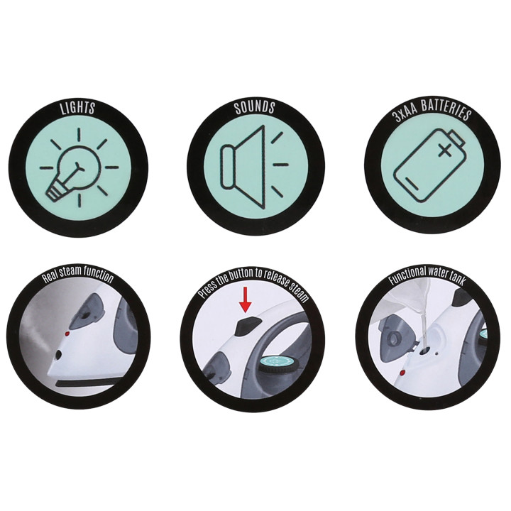 Interactief speelgoedstrijkijzer met stoom, licht en geluid voor kinderen, huishoudelijke apparaten