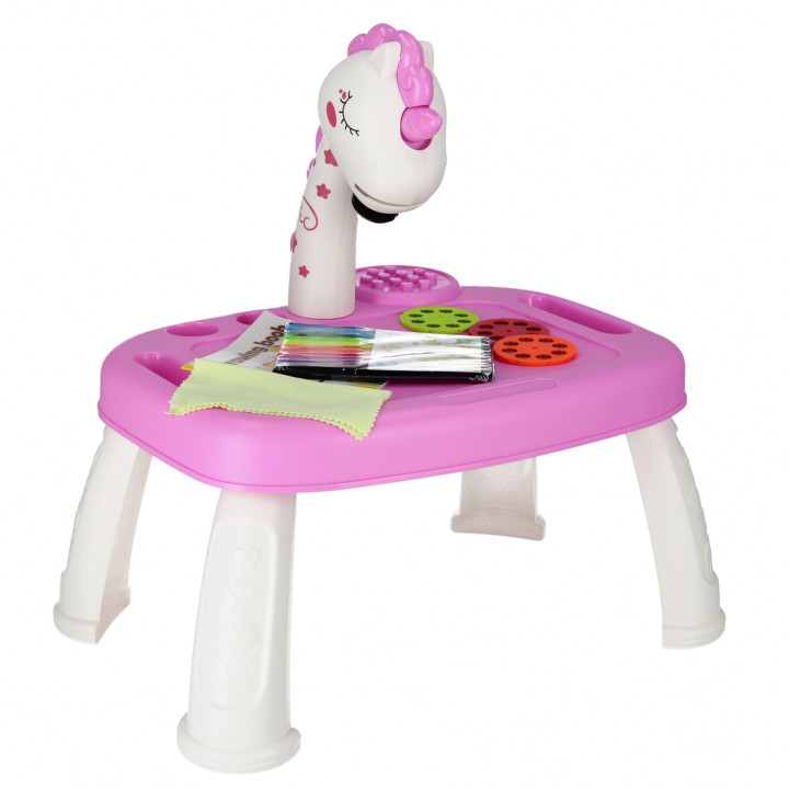 Roze tekenprojector met accessoires voor kinderen 3+ MEGA CREATIVE