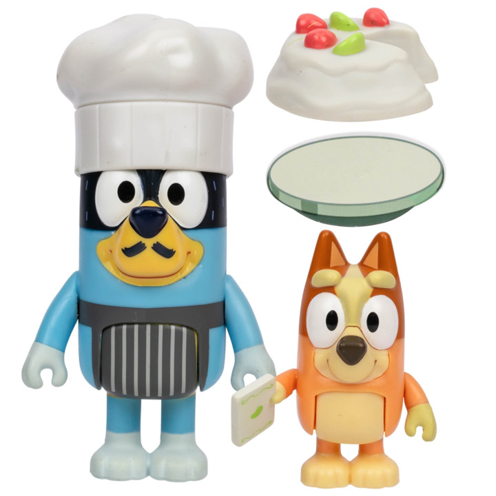 Bluey FIGUURENSET Tijd voor dessert PAVLOVA, figuren voor kinderen, BEWEEGBARE ELEMENTEN 3+
