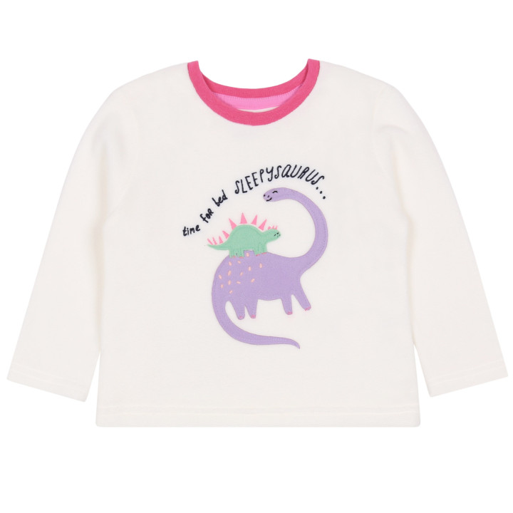 Dinosaurus - Baby witte polkadot pyjama met lange broek