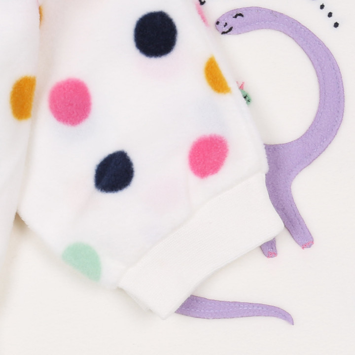 Dinosaurus - Baby witte polkadot pyjama met lange broek