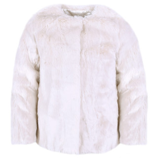 Warme, crèmekleurige bontjas