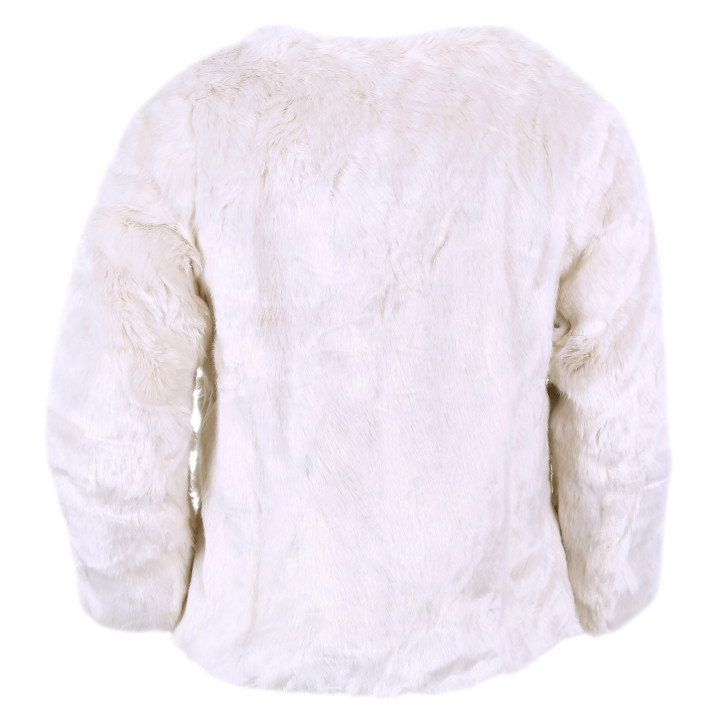 Warme, crèmekleurige bontjas