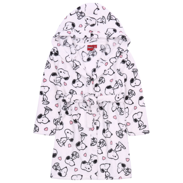 Witte kinderbadjas met capuchon Snoopy Peanuts