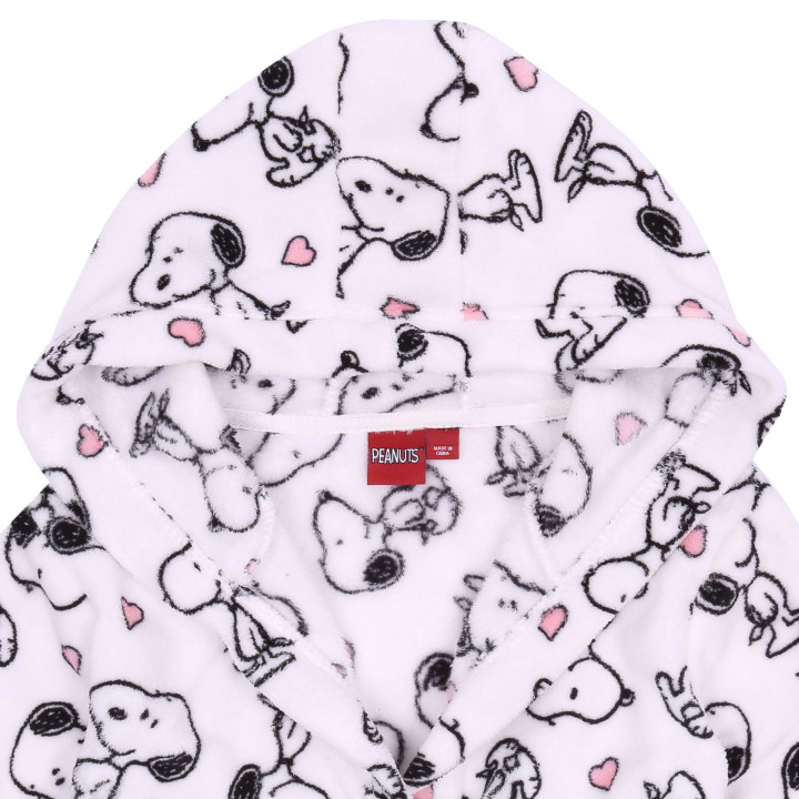 Witte kinderbadjas met capuchon Snoopy Peanuts