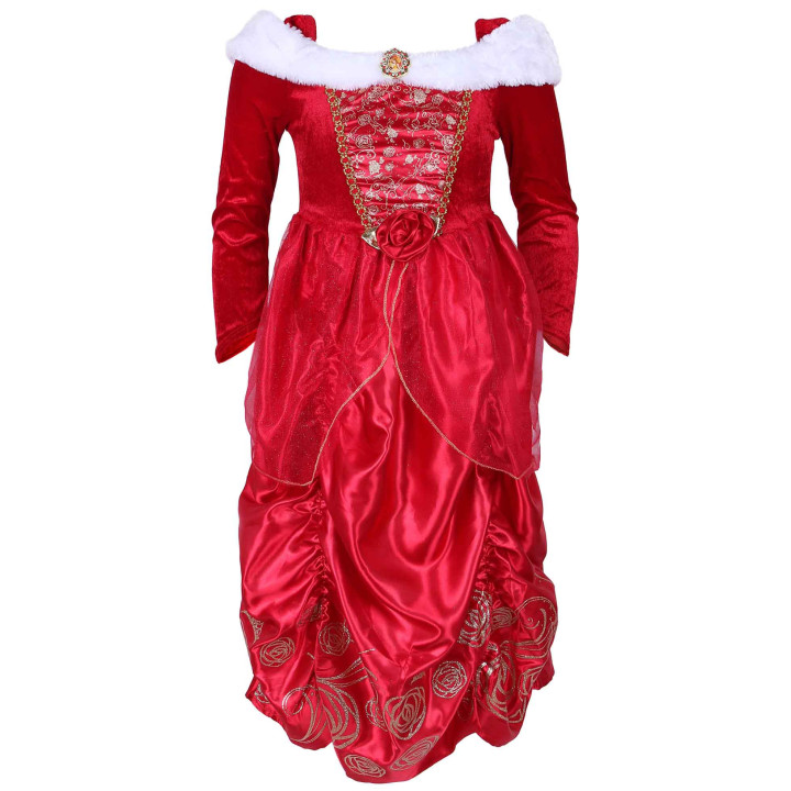 Prinses Bella's Rode Jurk met Glitterelementen - DISNEY