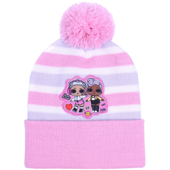 Lichtroze warme L.O.L. Surprise gestreepte muts voor meisjes