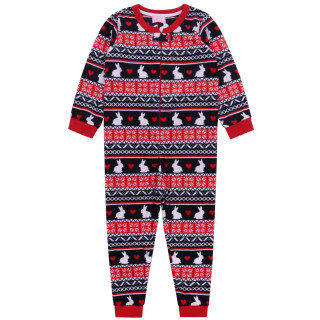 Marineblauw-rode konijnenpyjama